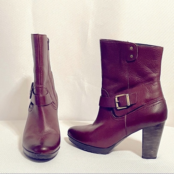 Clarks Indigo Burgundy Pebbled Leather Boot. Size 11M - Picture 2 of 9